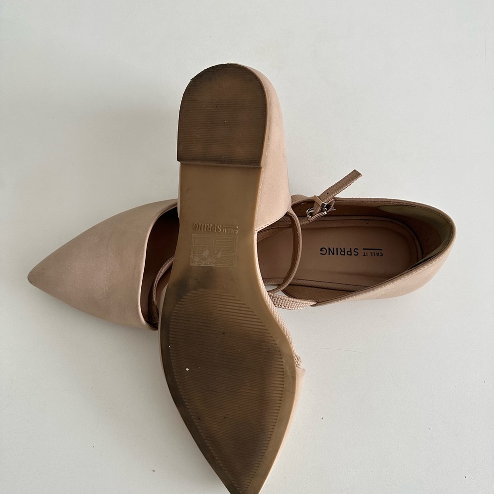 Call It Spring Beige Flats with Straps - Picture 6 of 7